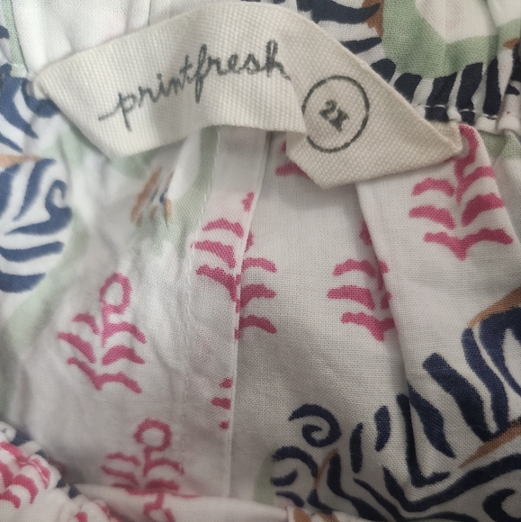 Anthropologie PrintFresh Tiger Queen French Rose Shorts Sleep Pajama Set Sz 2X - Picture 4 of 5